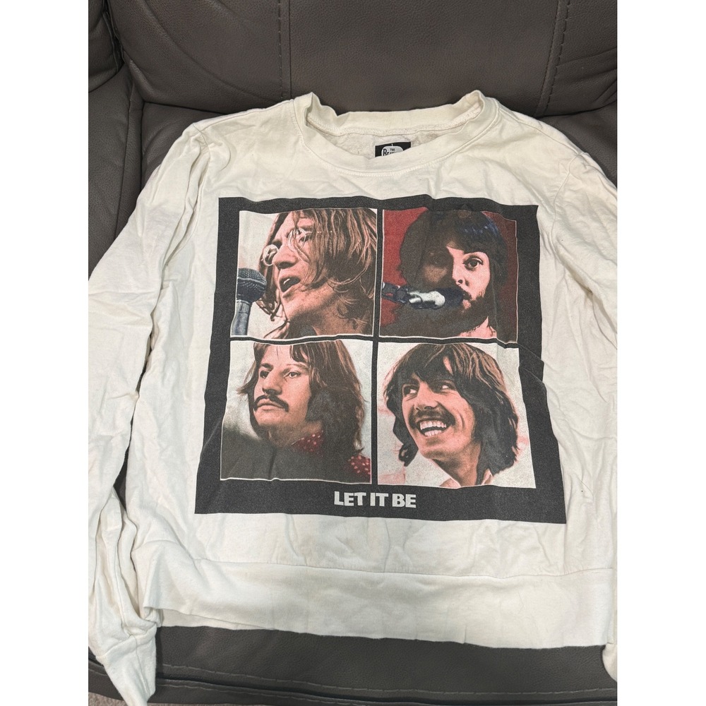 The Beatles Let It Be Album Graphic Sweatshirt Cream Off White 2013 Apple Corps